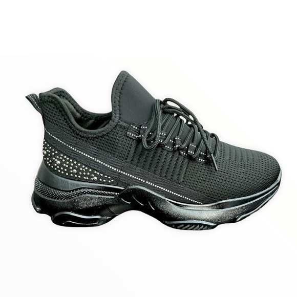 Black Glitzy Rhinestone Embellished FlyKnit - Picture 6 of 10